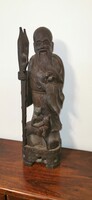 Old Chinese carved wooden statue