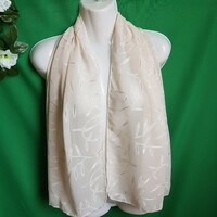 New, custom-made ecru embroidered muslin scarf, shawl, shawl, stole