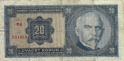20 Koruna 1926 Czechoslovakia 1.