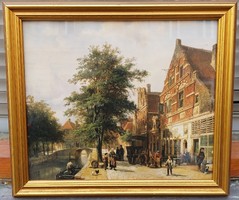 Üvegezett arany-fa képkeret, belső méret 23x27 cm