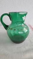 Blown huta glass antique baptismal jug, damaged!