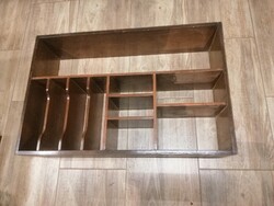 Antique, wooden file organizer shelf. 80 X 53 x 20 cm.