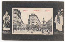 Kálvin Square Budapest - antique postcard from 1911
