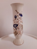 Zsolnay blue flower pattern vase