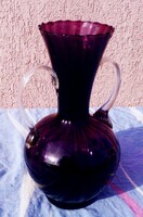Amethyst purple two-handled pitcher from Empoli Italy, a decorative rarity for your display case