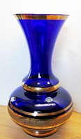 Immaculate Gold Banded Bohemian Vase 1970s-1980s Czech Republic