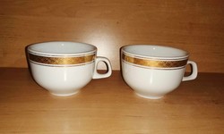 Alföldi porcelain, gold-rimmed tea and coffee cups in a pair - diameter 9.5 cm (31/d)