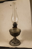 Antique Art Nouveau kerosene lamp with cast iron base 896