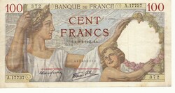 Francia 100 francs 1941 AA  . Posta van , olvass !