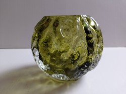 Ingrid glass mid century green glass vase