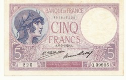 Francia 5 francs 1929 . Posta van , olvass !