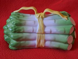 Rare, collectible, flawless! Herend, bonbonnier / box in the shape of a bundle of asparagus with a ribbon holder