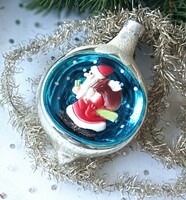 Retro Christmas tree ornament with diorama Santa Claus 10cm