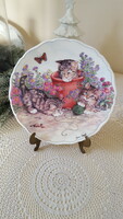 English royal albert cat, butterfly porcelain plate, decorative plate