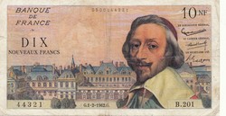 Francia 10 francs 1962 . Posta van , olvass !