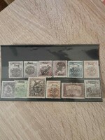 Romanian overstamps, reaper, parliament, turul stamps.