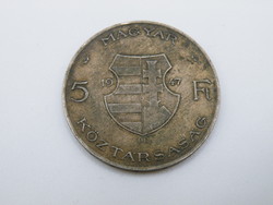 Uk0007 1947 silver 5 forint kosuth