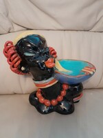 Hops art deco ceramics - serving bowl with an African girl figure