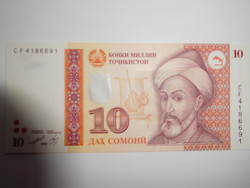 Tajikistan 10 somoni 1999 oz