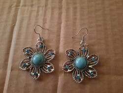 Medical metal, stainless steel turquoise semi-precious stone earrings, negotiable