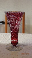 Bordó ólomkristály váza díszdobozban