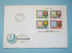 Fdc (c3) - 1974. 100 Years of the letter envelope drawing stamp block - (cat.: 650.-)