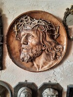Antique marked ceramic Jesus Christ relief, wall relief, negotiable