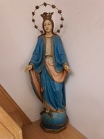 Virgin Mary immaculata 19.Sz carved painted wood 1m