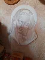 Antique Virgin Mary, Madonna with child, plaster wall relief, embossed, negotiable