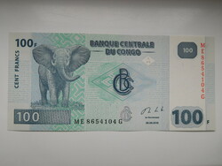 Kongói Dem Közt 100 francs 2013 UNC
