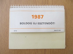 (1987) Happy New Year! - Desktop calendar with holder (not used)
