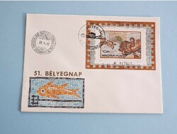 Fdc (c9) - 1978. 51. Stamp day block - Pannonian mosaics - (cat.: 700.-)