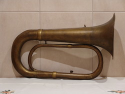 Old copper trumpet for decoration