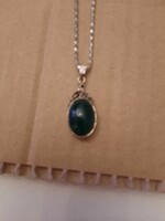 Medical metal, stainless steel, malachite stone necklace, negotiable