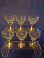 Crystal glasses with silver bases, ca. 1940