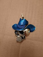 Skull fire enamel pendant, Halloween, negotiable