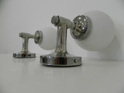 Bauhaus stílusú krómozott falikar pár / fali lámpa pár