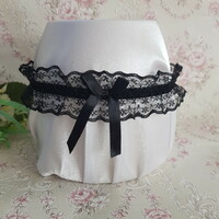 Black lace, black bow bridal garter, thigh lace