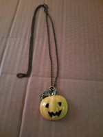 Medical metal, stainless steel, antique gold color, Halloween pumpkin pendant necklace, negotiable