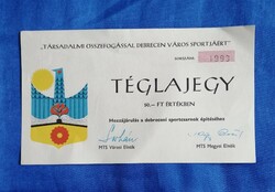 Debrecen brick ticket 1975. HUF 50