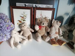 4 charming, old and new plush bears in one