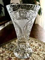 Beautiful large pedestal crystal vase