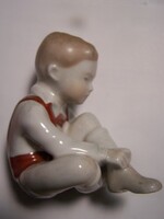 Dressing boy - aquincum porcelain, flawless, marked
