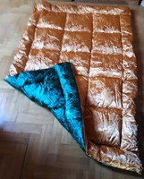 Down comforter covered with silk brocade, never used