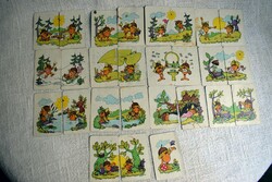 Old game card makk marci and makk marci card remnants, 27 pcs. Card sheet, damaged!