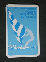 Kártyanaptár, MHSZ honvédelem, sportszövetség,grafikai rajzos, szörfvitorlás, 1982,   (4)