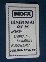 Card calendar, mofa, Mohács fiberboard factory, 1982, (4)