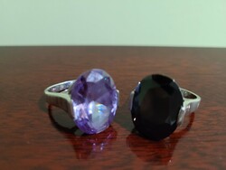 Hatalmas lila köves ezüst gyűrű