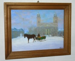 Debrecen anno...* High quality oil painting * hüse j.* Noted.