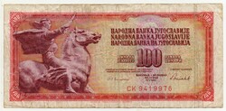 Jugoszlávia 100 jugoszláv Dinár, 1986